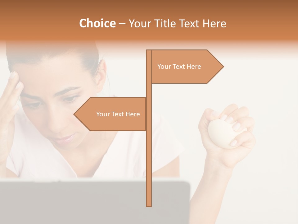 Human Face Young Woman Business PowerPoint Template