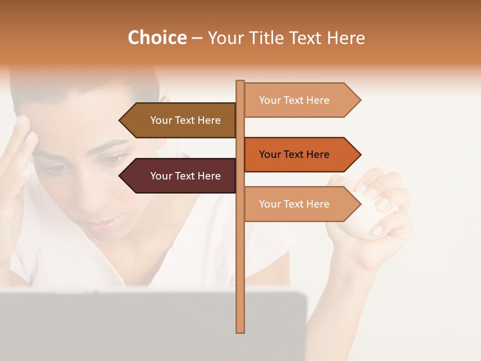 Human Face Young Woman Business PowerPoint Template