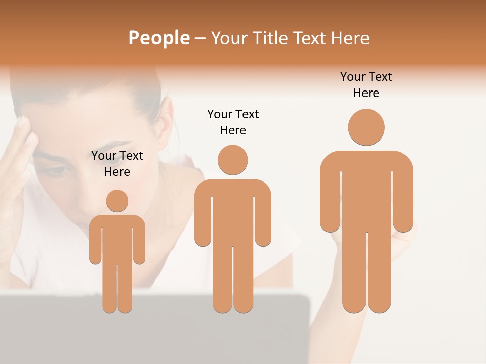 Human Face Young Woman Business PowerPoint Template