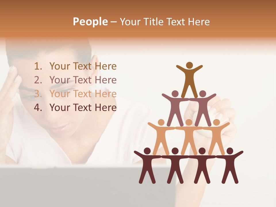 Human Face Young Woman Business PowerPoint Template