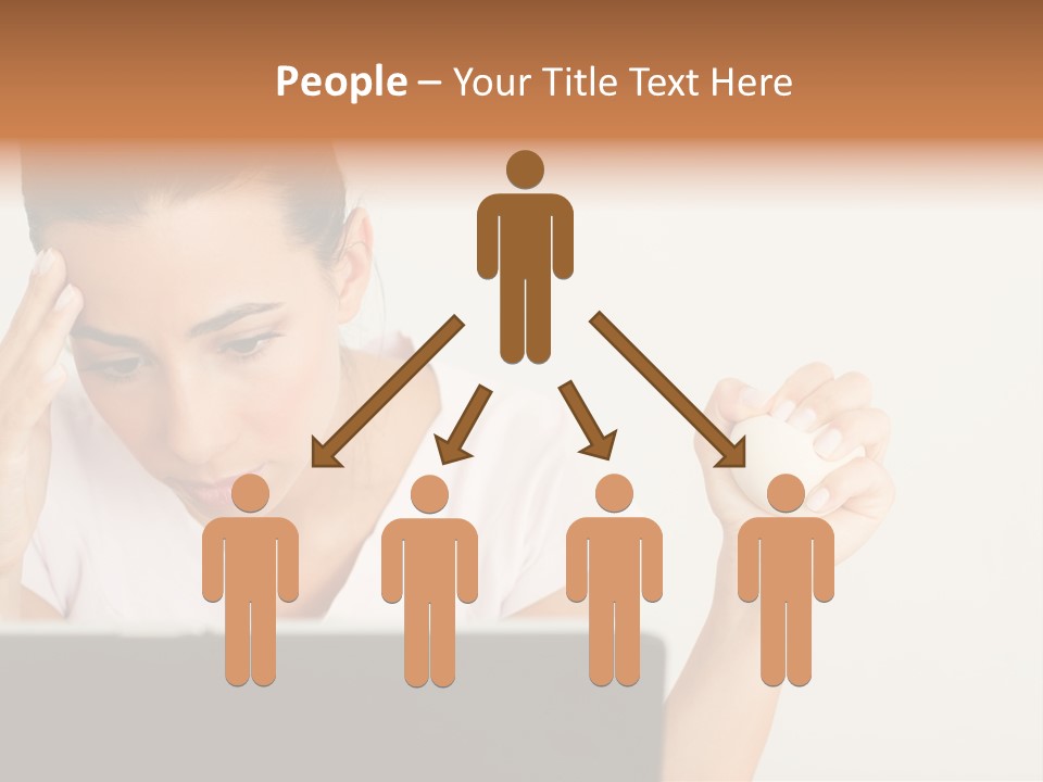 Human Face Young Woman Business PowerPoint Template