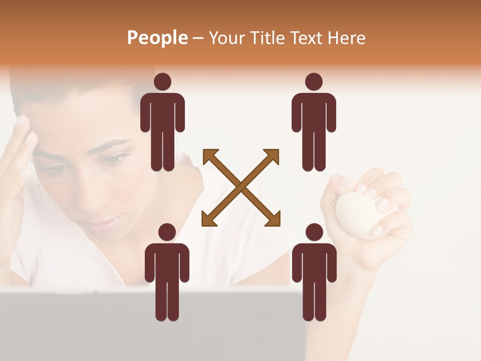 Human Face Young Woman Business PowerPoint Template