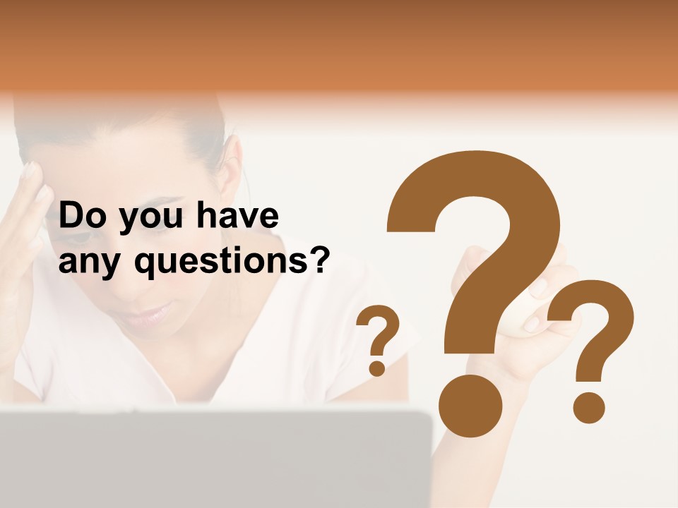 Human Face Young Woman Business PowerPoint Template