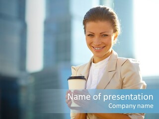 Caucasian Office Young PowerPoint Template