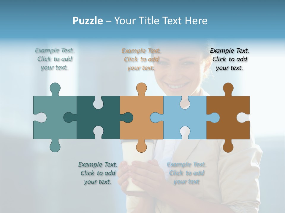 Caucasian Office Young PowerPoint Template