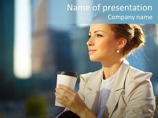 Caucasian Smiling Successful PowerPoint Template