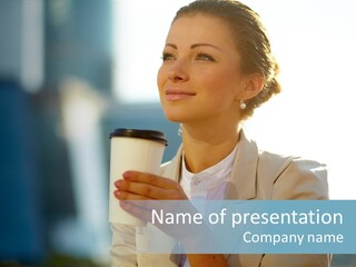 Businesswoman One Success PowerPoint Template