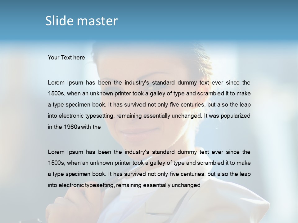 Bright Smiling Businesswoman PowerPoint Template