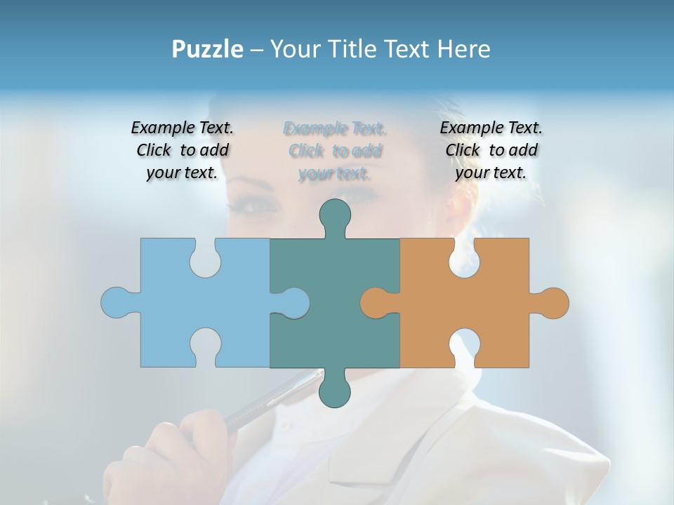 Bright Smiling Businesswoman PowerPoint Template