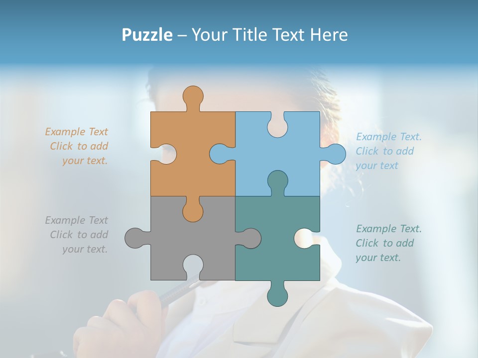 Bright Smiling Businesswoman PowerPoint Template