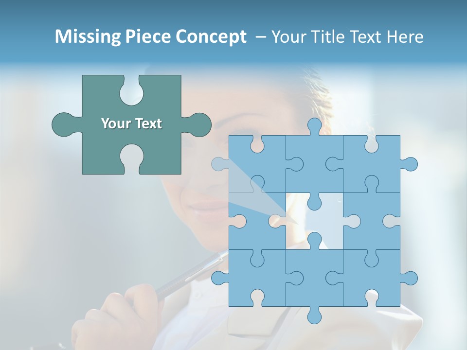 Bright Smiling Businesswoman PowerPoint Template