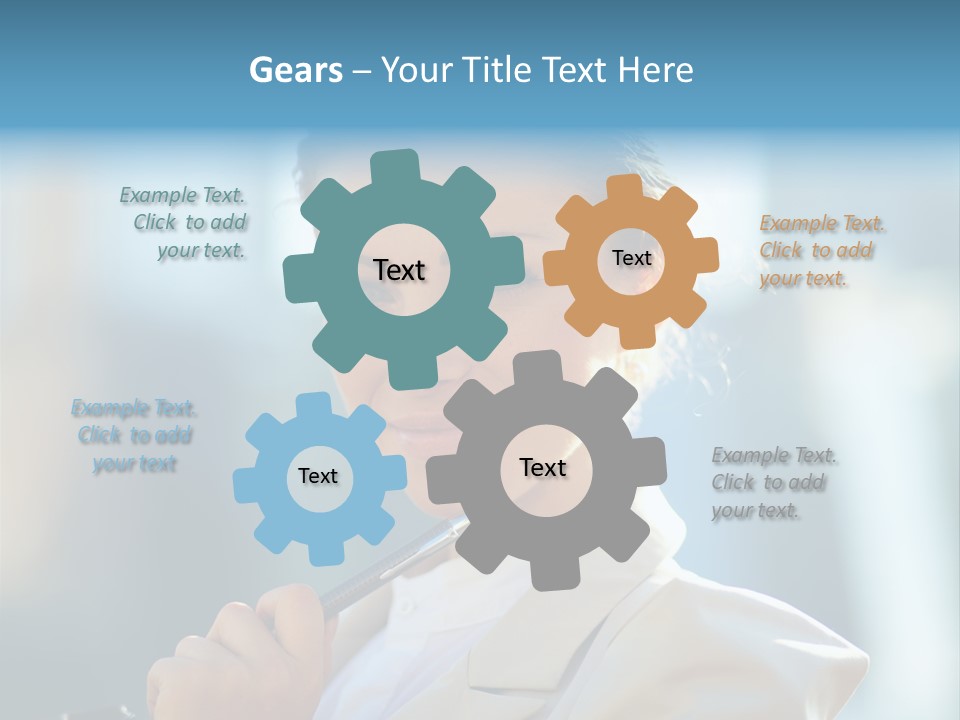 Bright Smiling Businesswoman PowerPoint Template