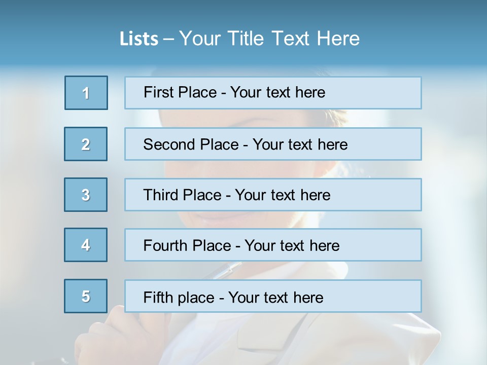 Bright Smiling Businesswoman PowerPoint Template