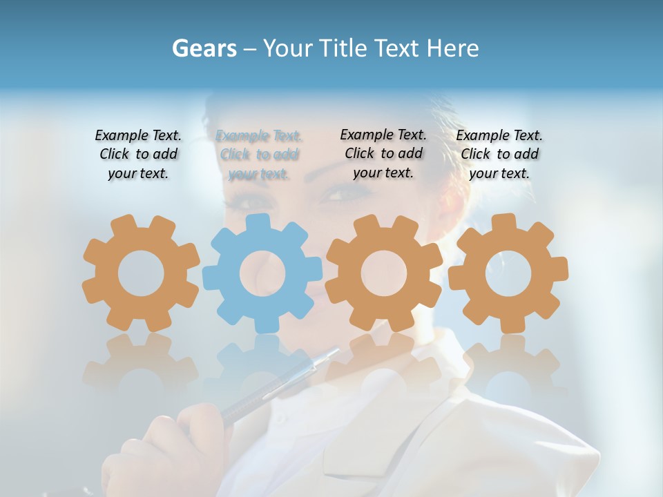 Bright Smiling Businesswoman PowerPoint Template