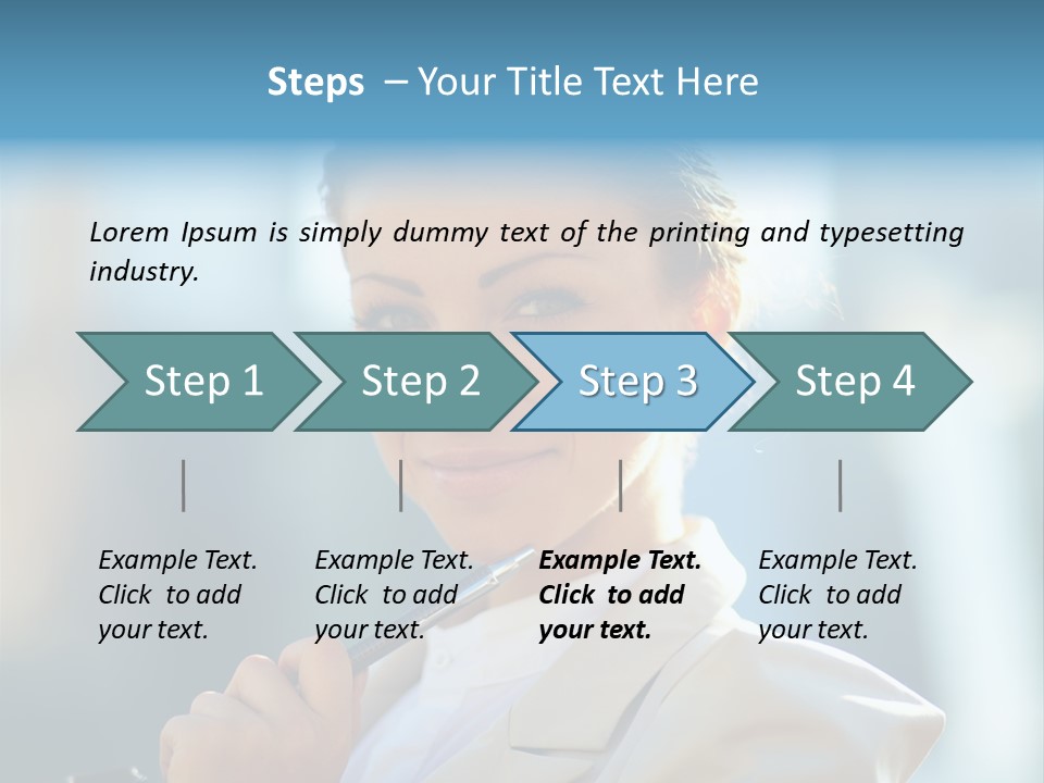 Bright Smiling Businesswoman PowerPoint Template