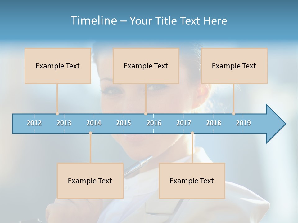 Bright Smiling Businesswoman PowerPoint Template