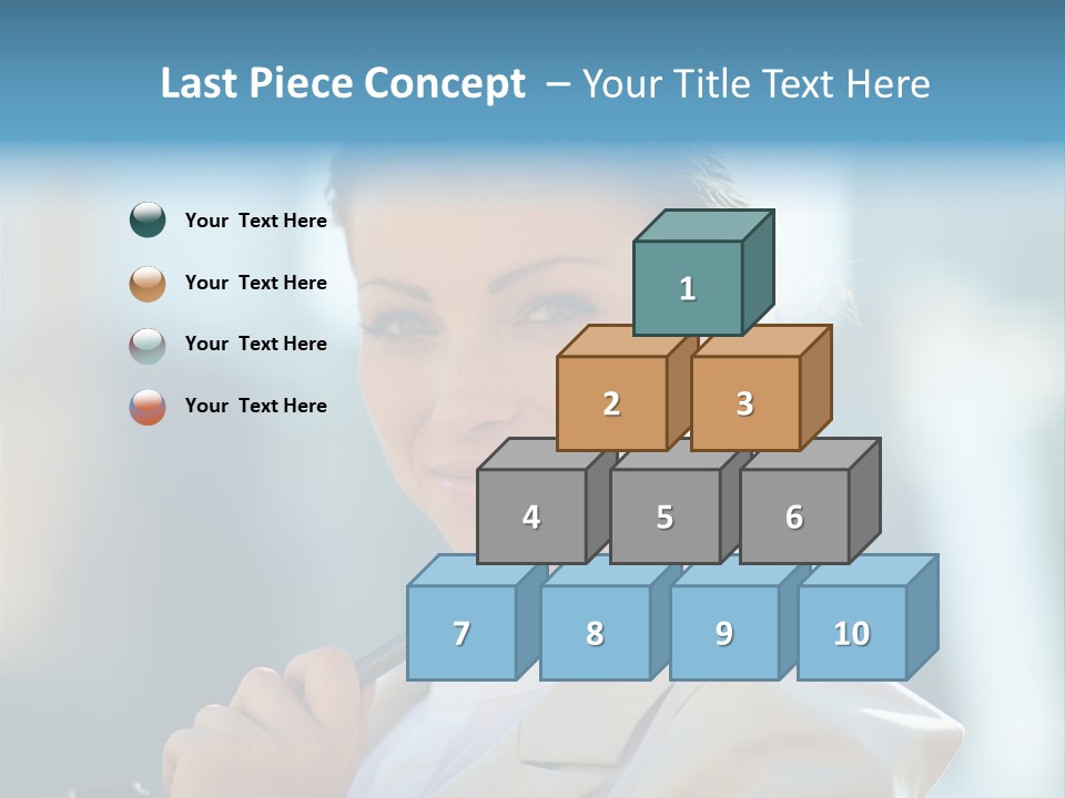 Bright Smiling Businesswoman PowerPoint Template