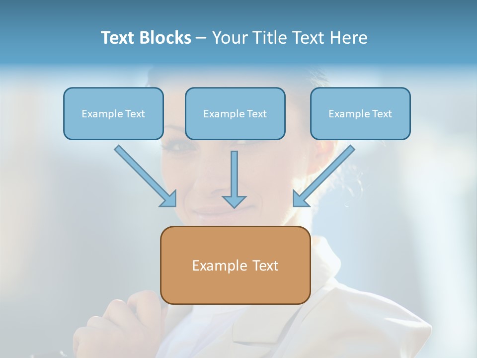 Bright Smiling Businesswoman PowerPoint Template