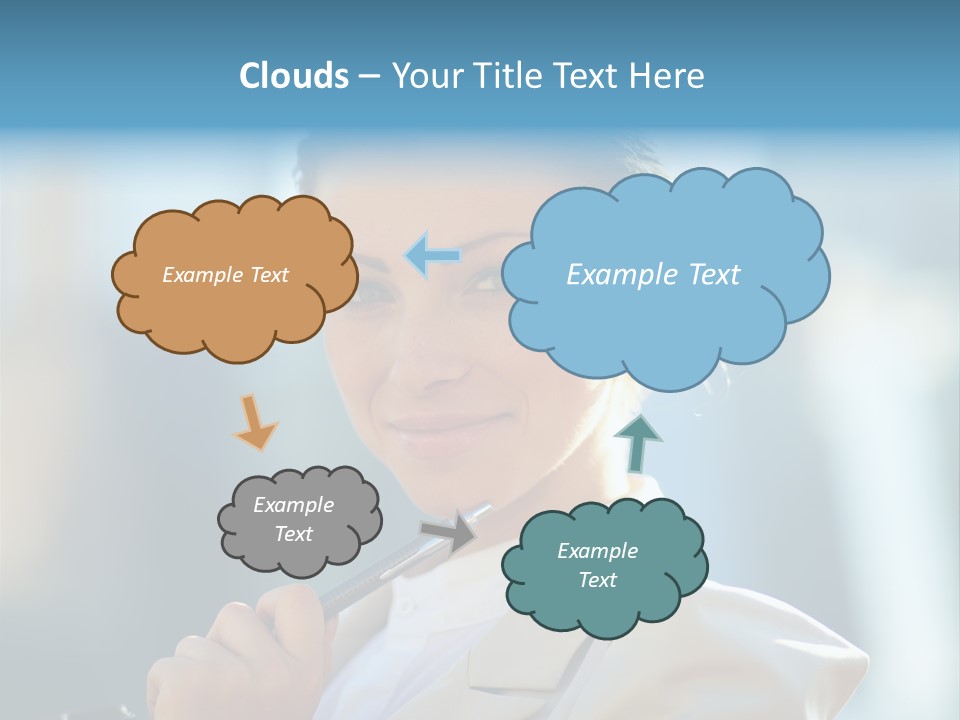 Bright Smiling Businesswoman PowerPoint Template