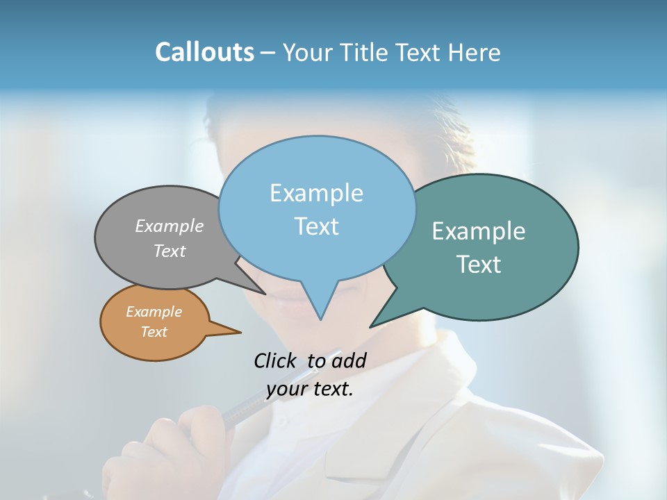 Bright Smiling Businesswoman PowerPoint Template