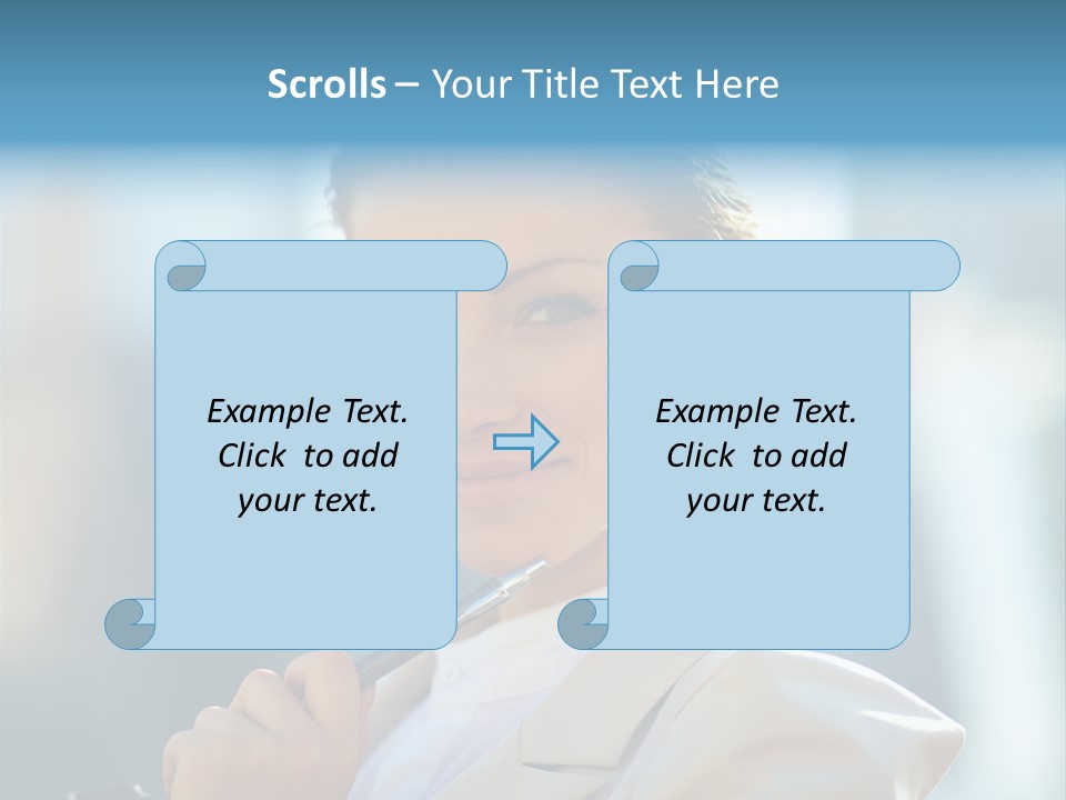 Bright Smiling Businesswoman PowerPoint Template