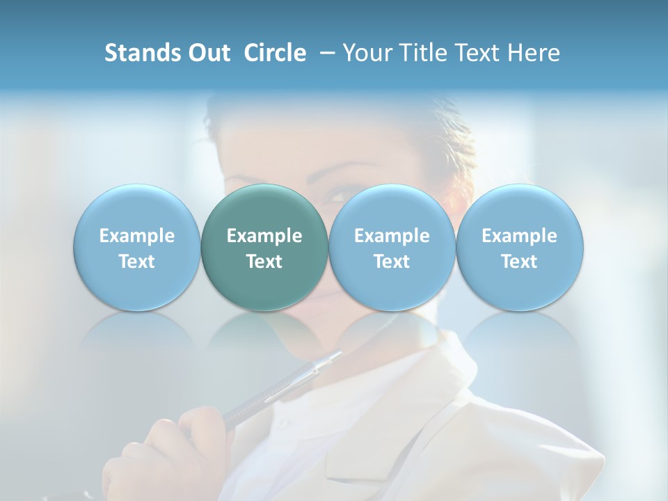 Bright Smiling Businesswoman PowerPoint Template