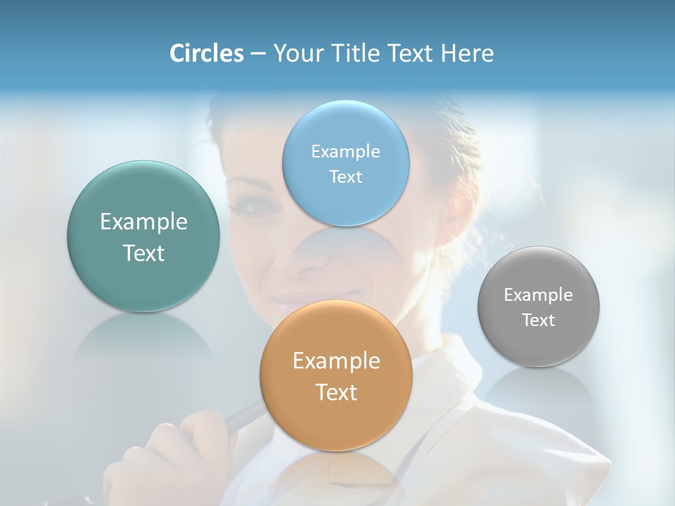 Bright Smiling Businesswoman PowerPoint Template