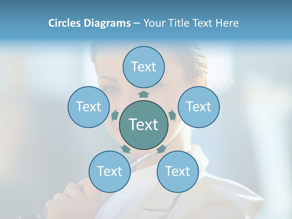 Bright Smiling Businesswoman PowerPoint Template