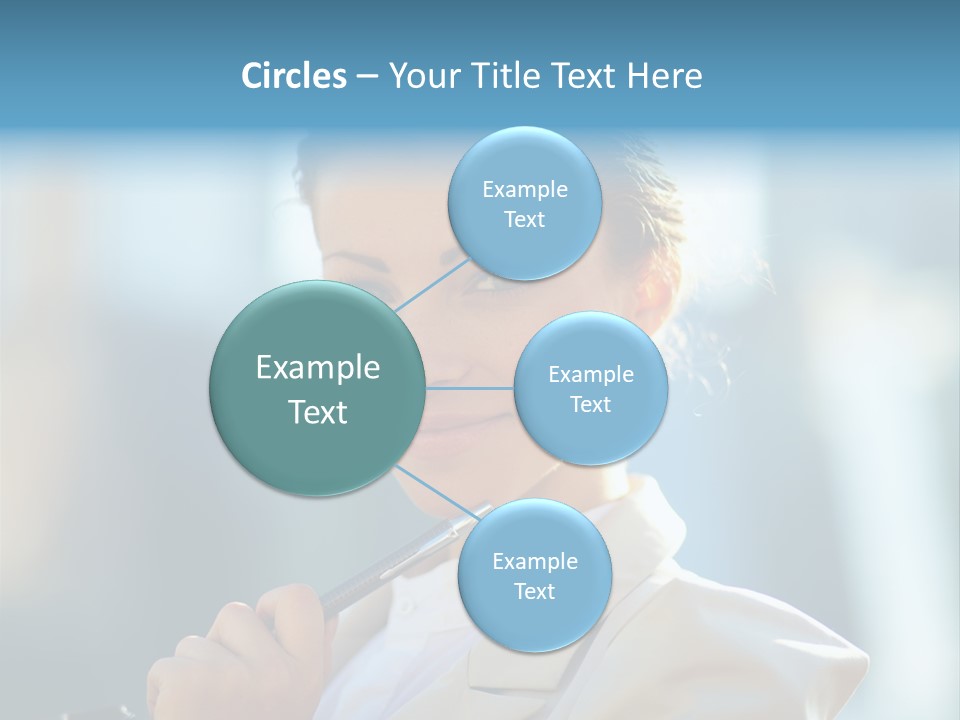 Bright Smiling Businesswoman PowerPoint Template