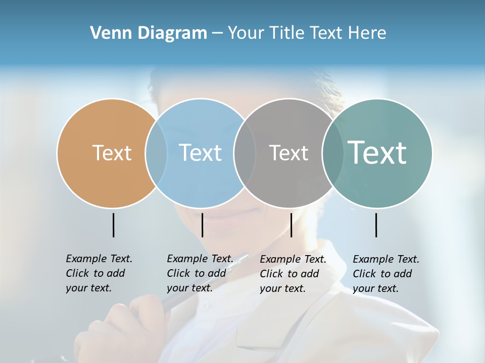 Bright Smiling Businesswoman PowerPoint Template