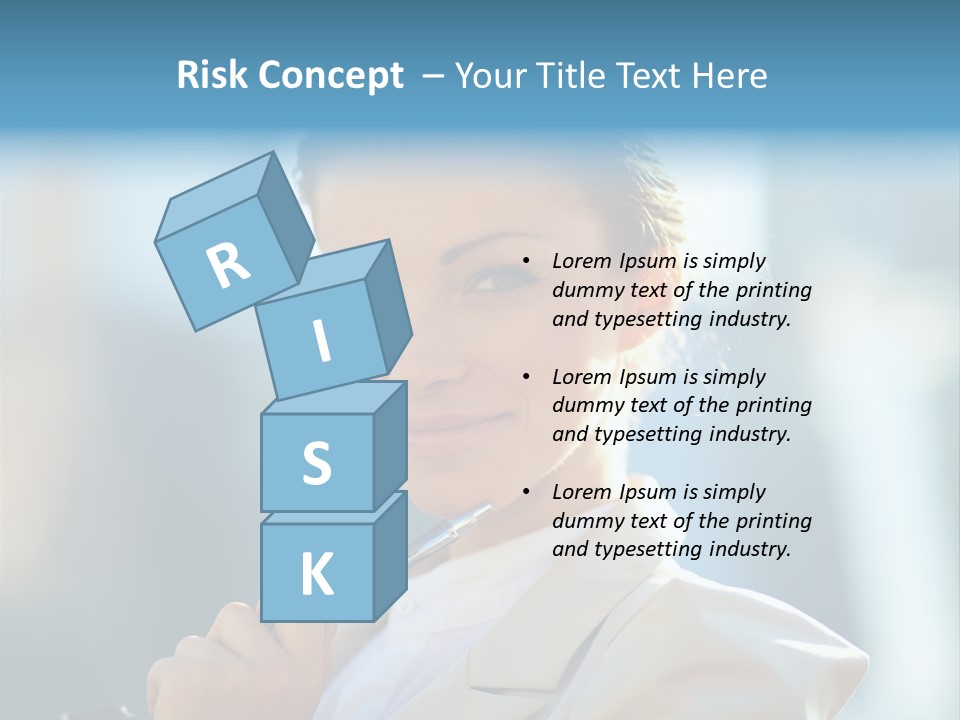 Bright Smiling Businesswoman PowerPoint Template