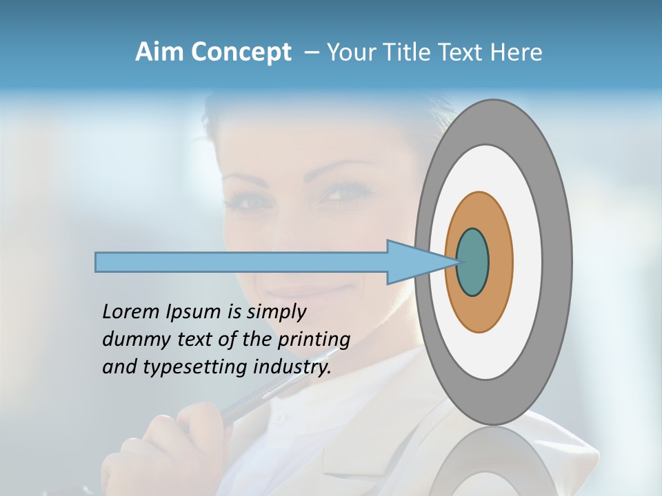 Bright Smiling Businesswoman PowerPoint Template