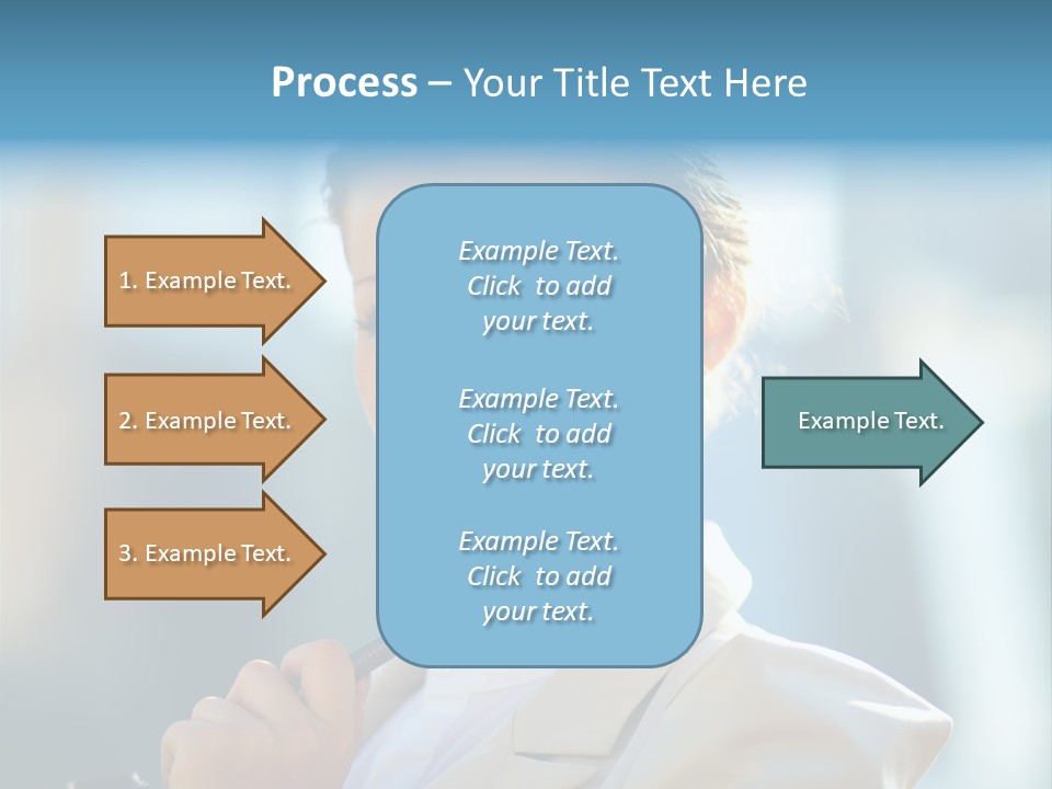 Bright Smiling Businesswoman PowerPoint Template