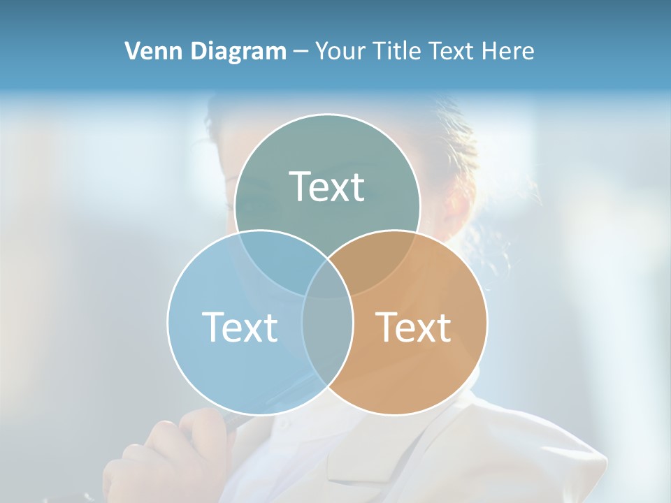 Bright Smiling Businesswoman PowerPoint Template