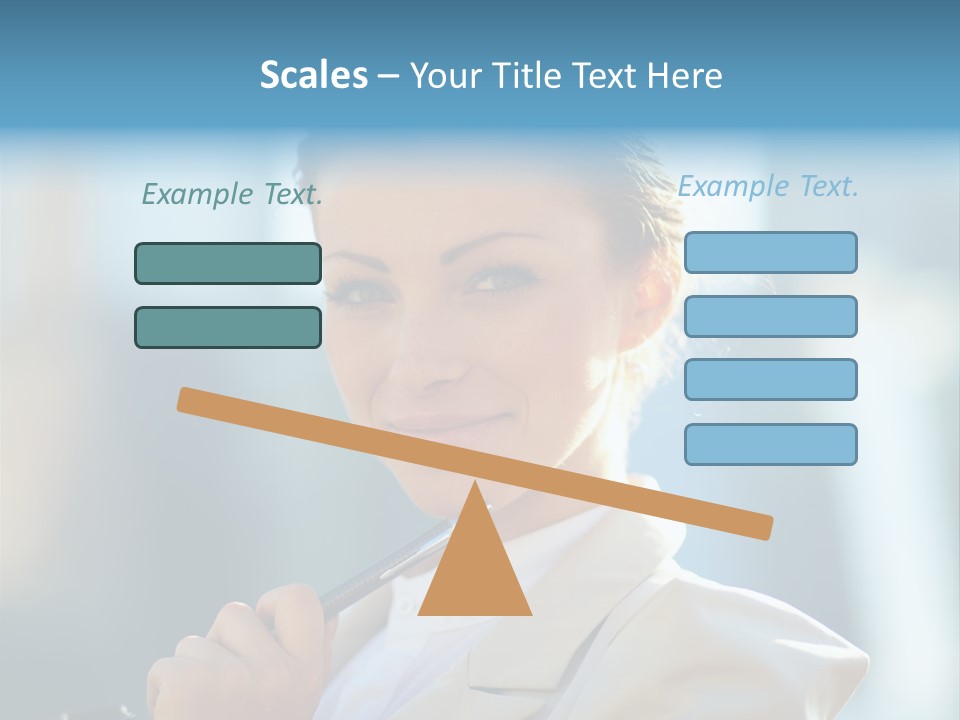 Bright Smiling Businesswoman PowerPoint Template