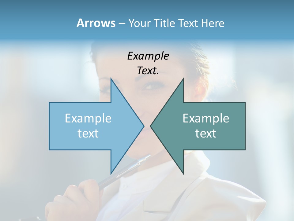 Bright Smiling Businesswoman PowerPoint Template