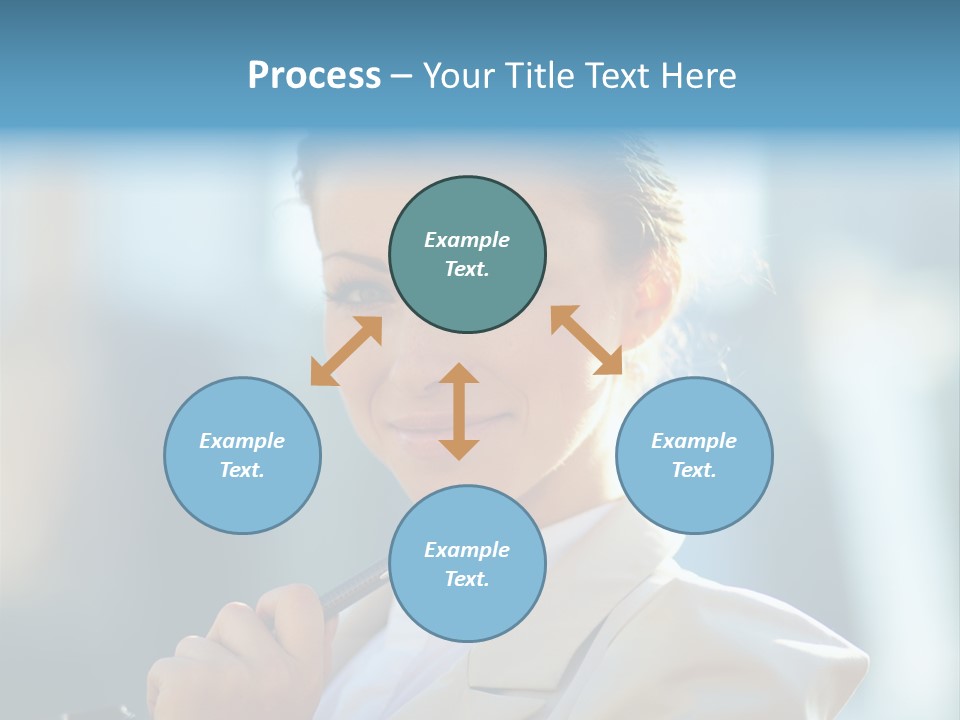 Bright Smiling Businesswoman PowerPoint Template