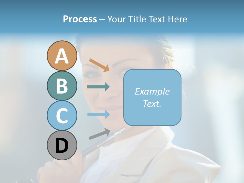 Bright Smiling Businesswoman PowerPoint Template