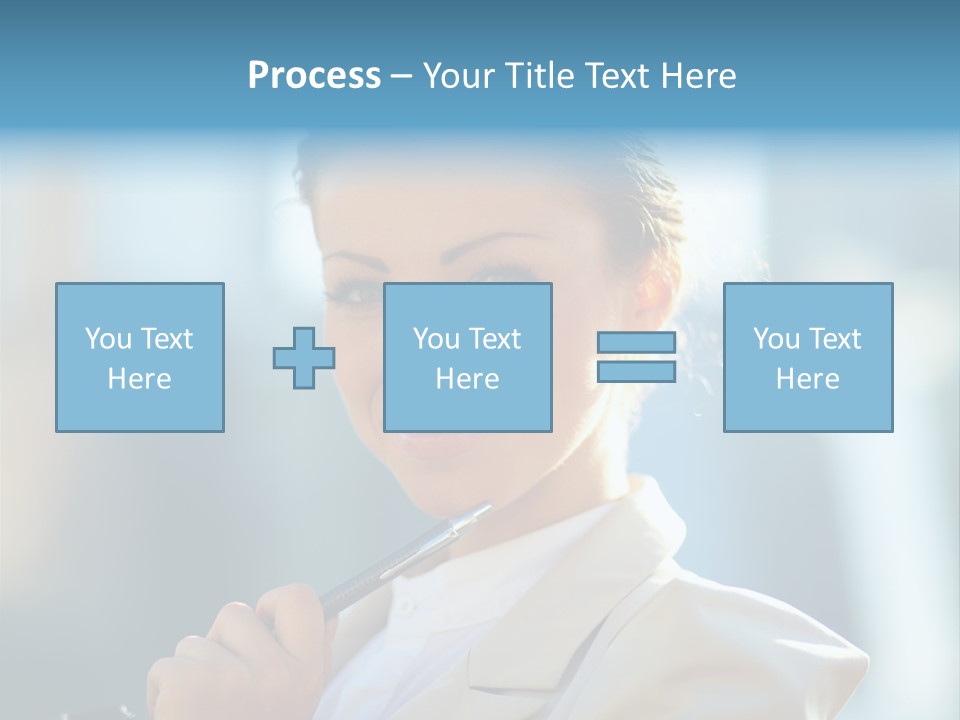 Bright Smiling Businesswoman PowerPoint Template