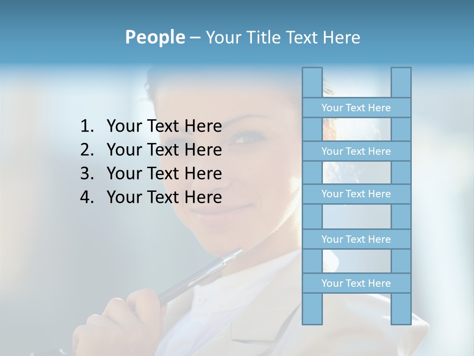 Bright Smiling Businesswoman PowerPoint Template