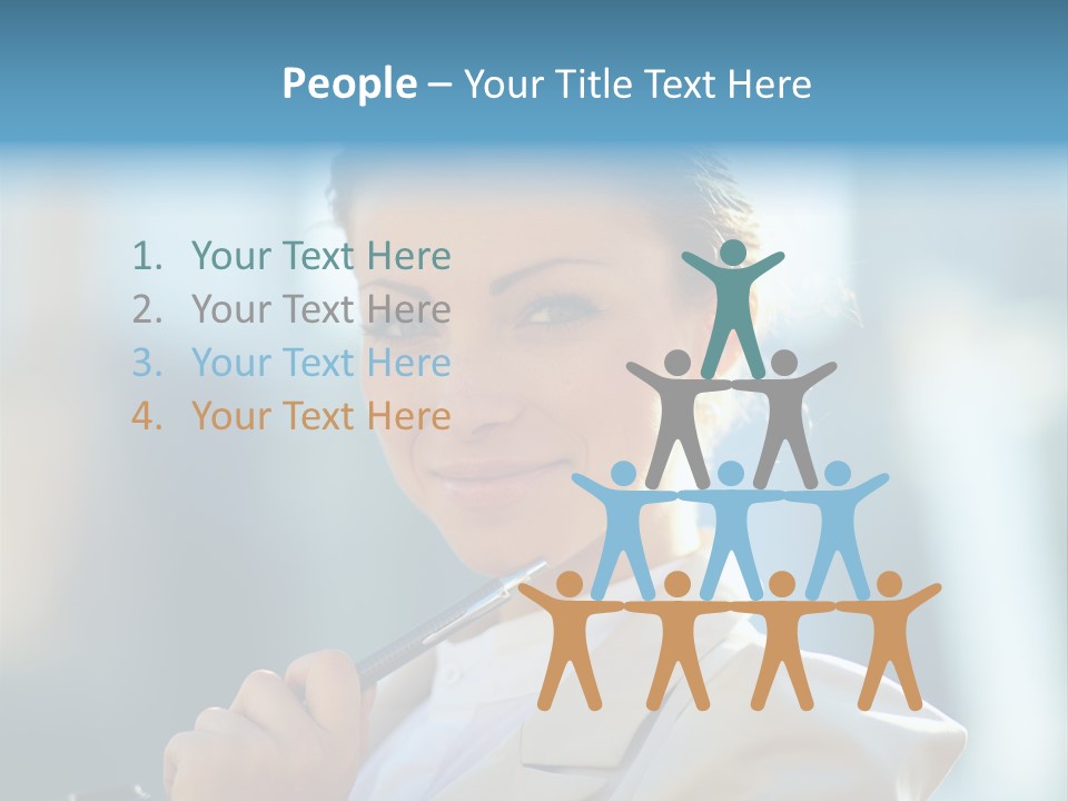 Bright Smiling Businesswoman PowerPoint Template