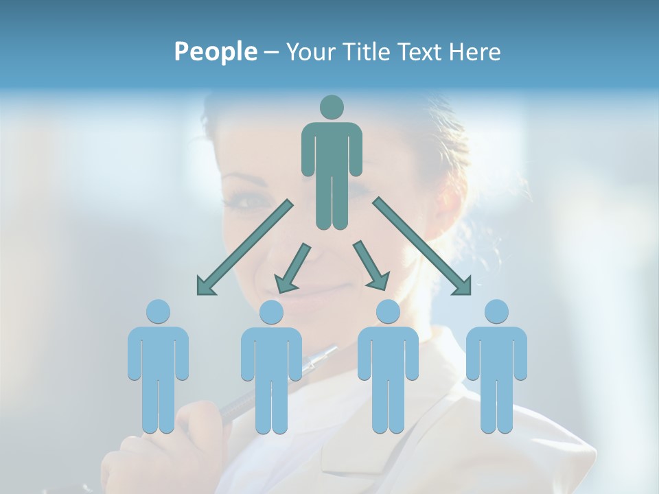 Bright Smiling Businesswoman PowerPoint Template