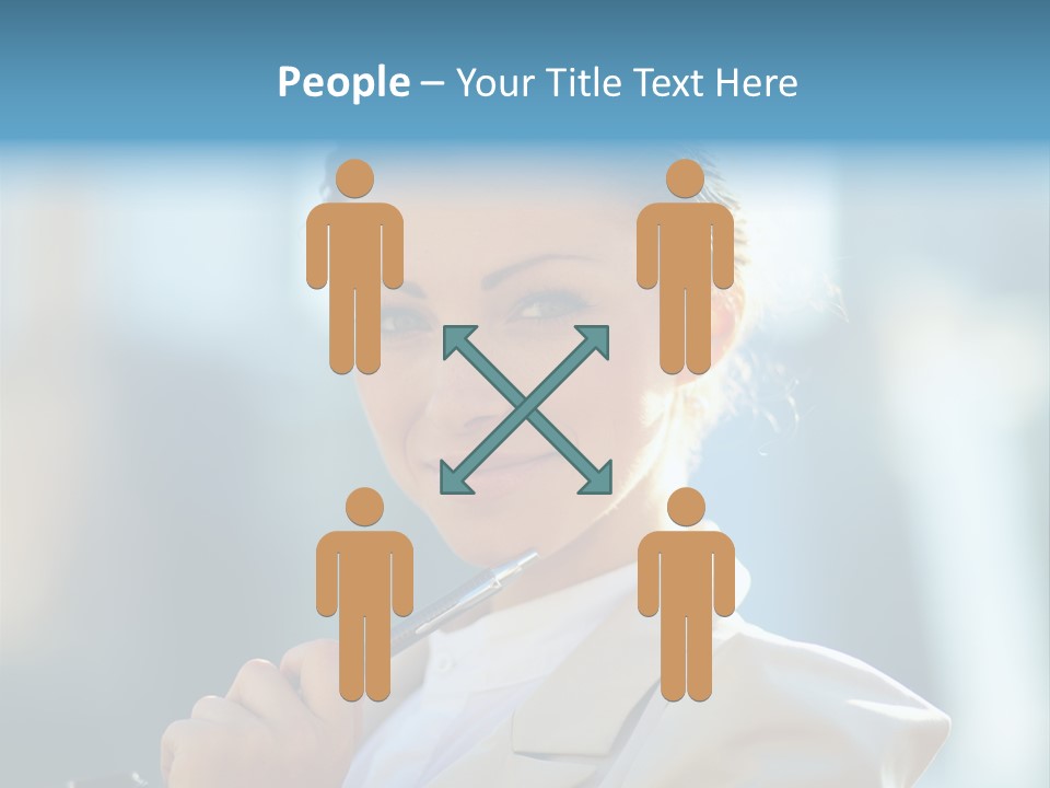 Bright Smiling Businesswoman PowerPoint Template