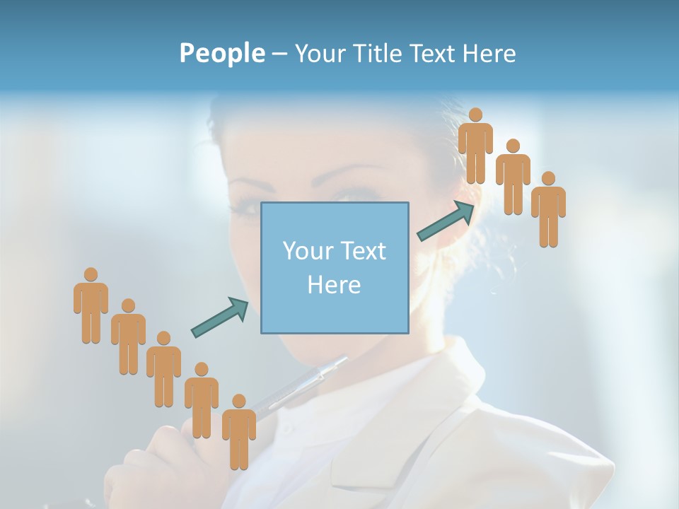 Bright Smiling Businesswoman PowerPoint Template