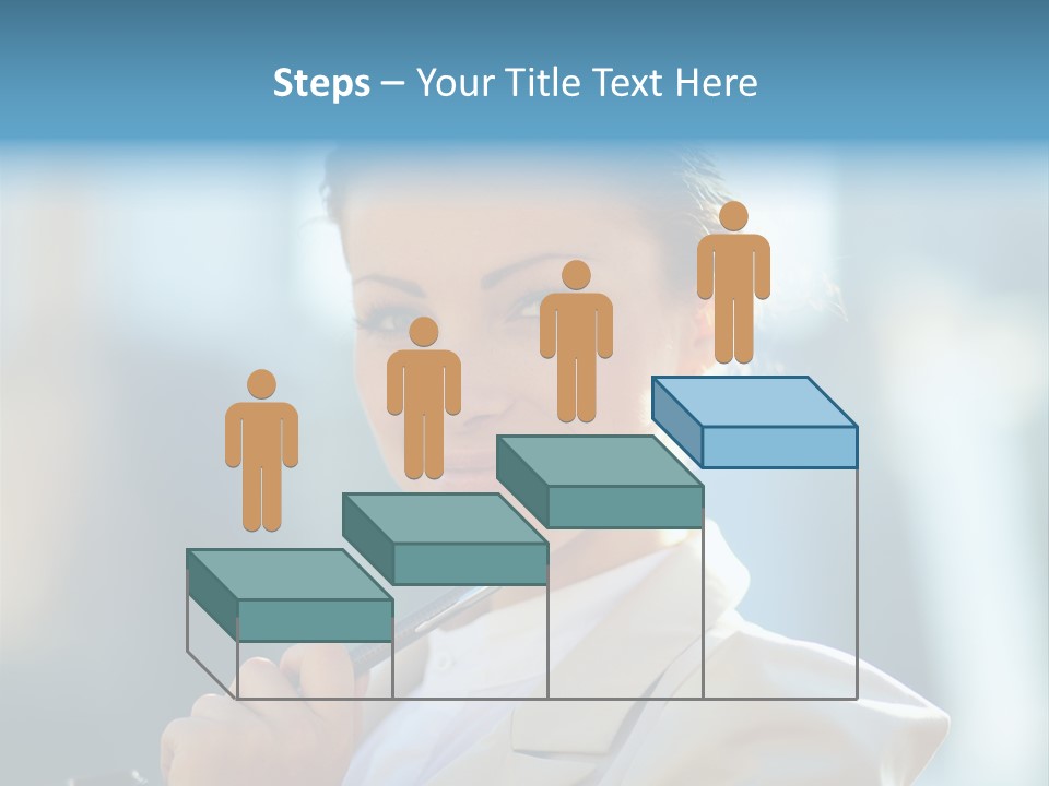 Bright Smiling Businesswoman PowerPoint Template