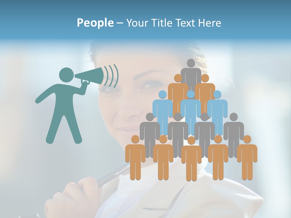 Bright Smiling Businesswoman PowerPoint Template