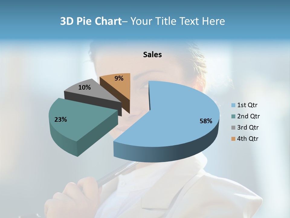 Bright Smiling Businesswoman PowerPoint Template