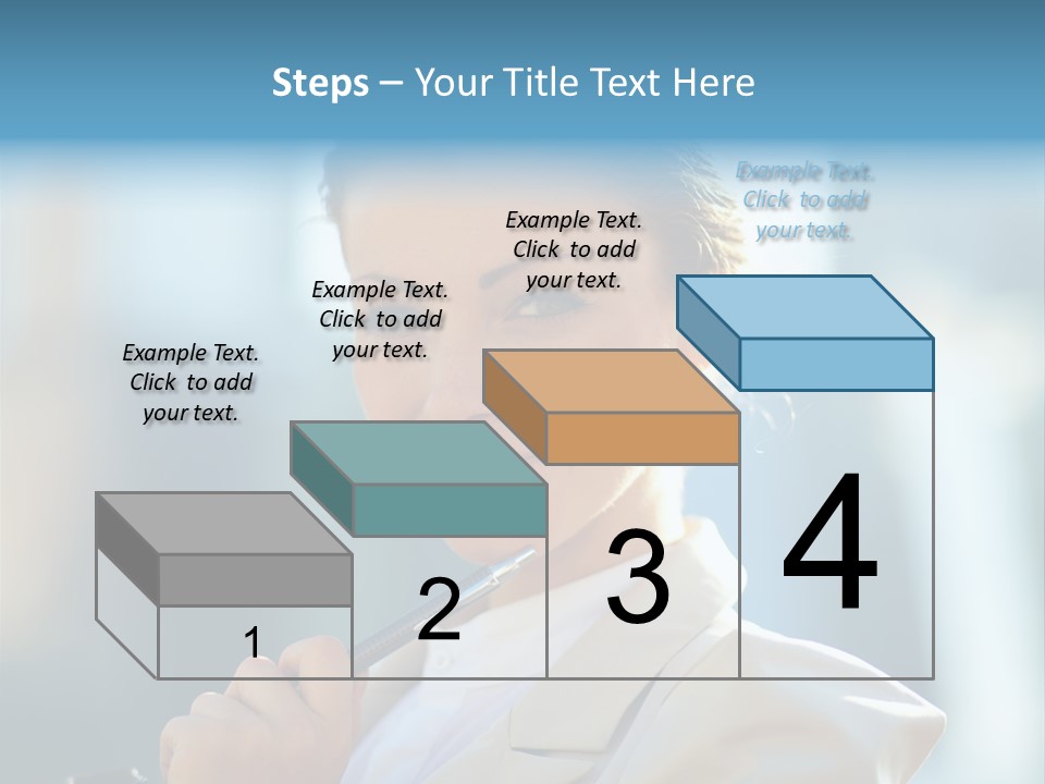 Bright Smiling Businesswoman PowerPoint Template