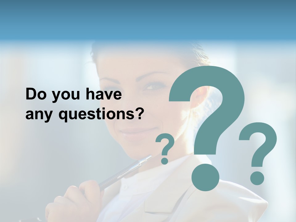 Bright Smiling Businesswoman PowerPoint Template