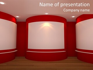 White Gallery Floor PowerPoint Template